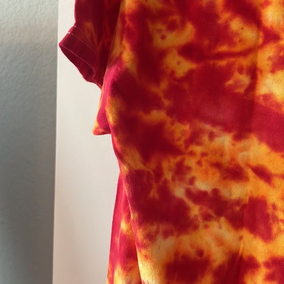 VTG Woodstock tie dye shirt  XL red and yellow festival t shirt hippie indie - Picture 12 of 12